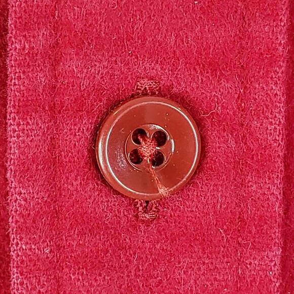 LL Bean Shirt Chamois Mens Size 14.5 Medium M Vintage Red LS Button Down Cotton - Picture 5 of 12